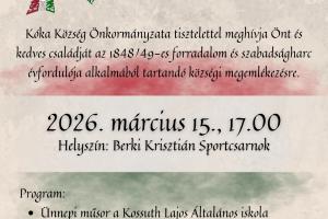 Kóka 2026. Március 15-i megemlékezés
